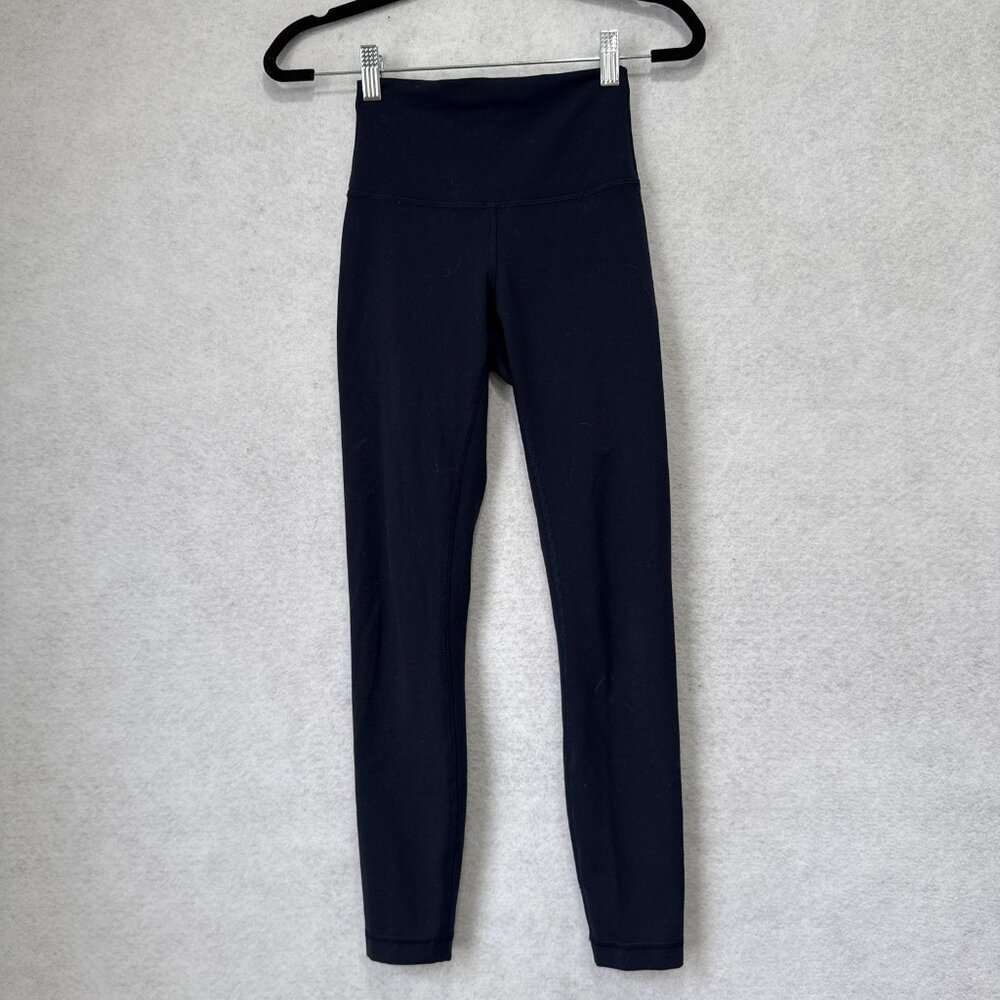 Lululemon Pants Womens 2 Blue High Rise Leggings Yoga Athletic Workout Gym
